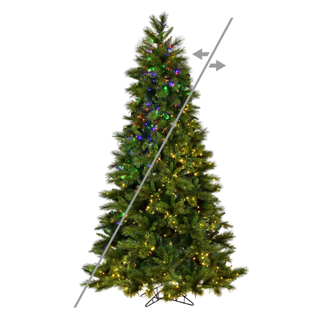 7.5ft. Pre-Lit Brighton Pine Artificial Christmas Tree, LED Color Changing Lights